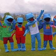 Billy the Barracuda (in the white t-shirt) and the other characters competed against each other in a series of races.