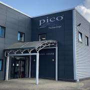 The front of the Pico Technology building based in St Neots at Colmworth Business Park.