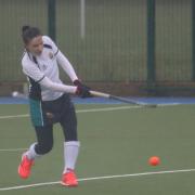 Natalie Gaunt in action for St Ives Hockey Club.