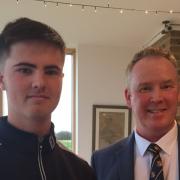 Scratch golfer Callum Jackson (left) with 2021 St Ives Golf Club captain Jim Watson.