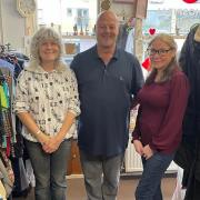 Dee Porter the manager of the Hospital Ward charity shop with volunteers Mark Lister and Margaret Heaney.