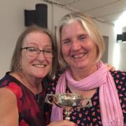 St Ives Golf Club\'s lady captain Marie Woodall (left) with Christine Rowland-Jones who won the Lady Captain\'s Trophy.