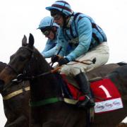 Best Mate, ridden by Jim Culloty, on his way to victory in the 2003 Peterborough Steeple Chase at Huntingdon.
