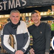 The landlord of the Black Bull in Brampton, Malcolm Beswick, with managing partner Michael Sandison.
