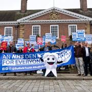 Toothless in England will share people's stories at the inquiry that highlight the detrimental impact a lack of NHS of dentistry has had on their lives. Pictured: Toothless in Suffolk demonstration in 2021