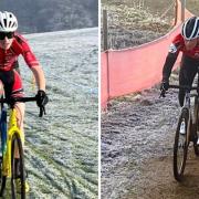 Charlie Coad-Bell (L) and Andrew Fountain (R) both racing hard during Round 10 of the Eastern Cyclo-Cross League