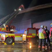 Fire crews from 11 stations worked through the night to tackle the fire at Alconbury Waste Recycling Centre.
