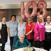 Staff at the Ferrars Hall Care Home surprised Winfired on her 103rd birthday with balloons and threw her a special afternoon tea party.
