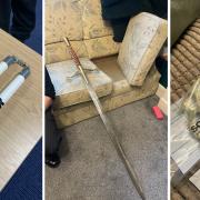 A longsword, nunchucks and a knuckle duster were seized by Cambridgeshire Police.