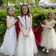 Left to right; May princess Lucy Davies,  May Queen Emmie Durrant and May Princess Alannah Montieth.
