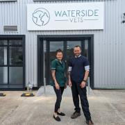 Rosie Basto and Paddy Scopes, owners of Waterside Vets in St Neots