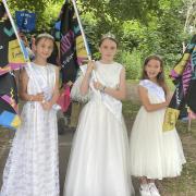 Lucy Davies, Emmie Durrant and Alannah Montieth led the parade through Priory Park.