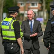 Police and crime commissioner Darryl Preston with police officers.