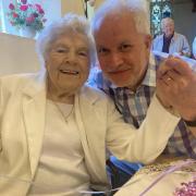 Ivy Cormack met with Black Cat Radio broadcaster Ste Greenall in St James' Church in Little Paxton Church on her 100th birthday.