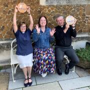 Rev Dr Catherine Ball of St Ives Free Church with Helen Dye of St Ives Eco Action and Rev Nicholas Witham of St Ives Methodist Church.