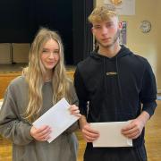 Twins Isla and Pacey Radford celebrated their results at Abbey College and are both going on to study at the same Anglian Ruskin University.
