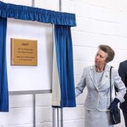 HRH The Princess Royal unveils the plaque at the opening of the new Magpas Air Ambulance airbase.