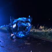 A car crashed and overturned in Puddock Hill, Warboys, on September 19.