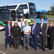 Representatives from Stagecoach East, Dews Coaches, A2B and Whippet joined together with trade association CPT to highlight that if everyone switched just one car journey a month to bus, there would be a billion fewer car journeys.