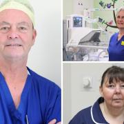 Mick Collins, Sarah Carter and Lynda Hard have all worked at Hinchingbrooke Hospital since it opened in 1983.