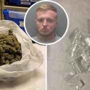Jamie Payne was caught by police in possession of cocaine, cannabis and more than £6,700 in cash.