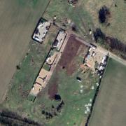 Aerial view of land at Rosefield Parkhall Road in Somersham. Image taken from planning documents.