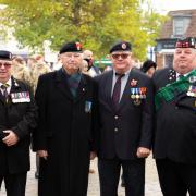 Service veterans on St Neots Market Square on Sunday.