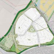 Planned layout of where 1,000 homes on the edge of Huntingdon could be built. Image taken from planning document.