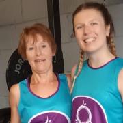 Sue Allen (L), who attends NW Fitness Studio in the town, has taken the brave decision to compete in the Nottingham Strong Open event on December 17.