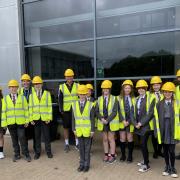 Ernulf Academy and St Ivo Academy students at Waterbeach Recycling Plant.
