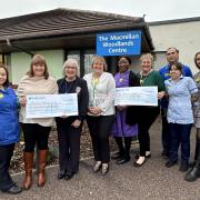 Sandra handed over the cheques at the Woodlands Centre.