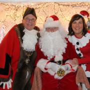 Cllr Alan Hooker with Mr and Mrs Claus.
