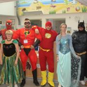 Engineering superheroes paid a visit to the children's unit at Hinchingbrooke Hospital.