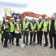 Lord Markham visited the car park for the new Cambridge Cancer Research Hospital.