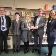 MP Anthony Browne with the eco champions at Ernulf.