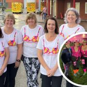 The Hinchingbrooke Hospital colleagues taking part in The MoonWalk London 2024 (main). Community nurse Mel Scholes also took part in the event in 2019 (inset).