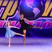 Isla Harvey and Evalyn Hammond competing in the lyrical round of the contest.
