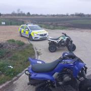 Two men were seen riding quad bikes with young children on their laps and no helmets on around Holme and Ramsey on March 25.