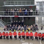 The Cambridgeshire Fire and Rescue Service recruits at the ceremony.