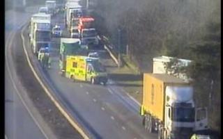 Cambridgeshire police are investigating a three lorry crash near newmarket