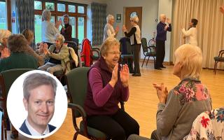 Cllr Ben Pitt (inset) said he is delighted to see the launch of various physical activity projects across the district, including the Love to Move classes in Hemingfrod Grey.