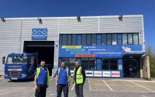 Left to right are Gary Swain, assistant branch manager;   Dave Wallis,  driver and yardman and Adrian Cambridge, sales executive.