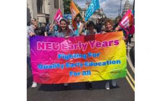 Early Years teachers from Cambridgeshire have joined the march today.