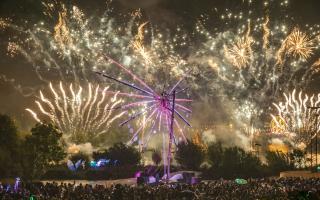 Saturday night's spectacle at Secret Garden Party incorporated cutting-edge neon visuals