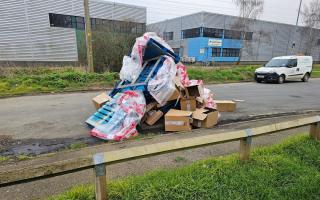 The fly tipping in Eaton Socon.