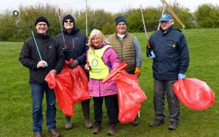 Huntingdon Cromwell Rotarians at the litter pick.