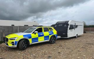 A stolen caravan seized at Ramsey Heights.